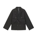Double-breasted Short Trench Coat Men's Loose Casual Design Turn-down Collar Outerwear