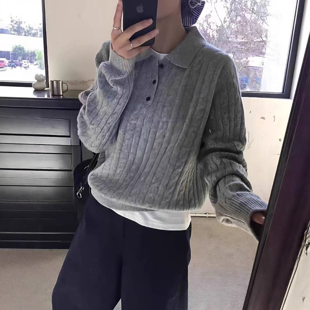 Women's loose long sleeved sweater top for women