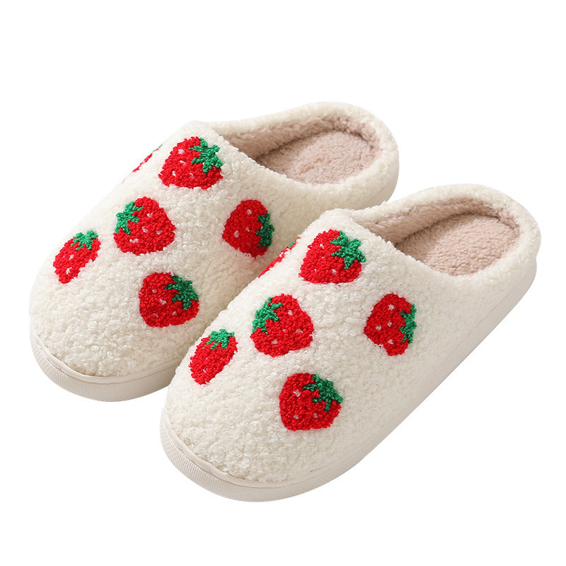 Winter Cute Cartoon Smile Flannel Slippers Wholesale Home Fuzzy Slippers
