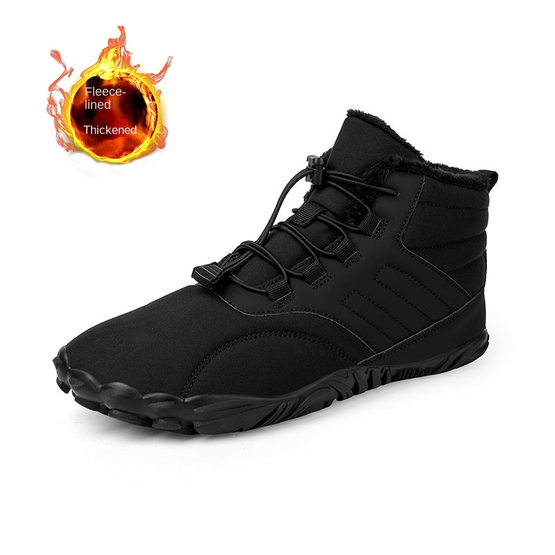 Winter Snow Boots Men's Mid-Calf Warm Fleece Lined Winter Shoes