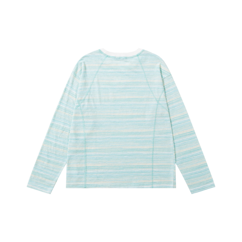 Loose and versatile striped long sleeved T-shirt for women's casual wear