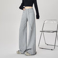 Casual Loose High-Waisted Wide-Leg Pants for Women with Front Pocket Design Flowy Comfortable Sweatpants