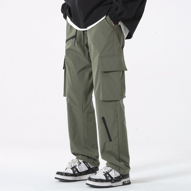 Cargo Pants Men Spring Autumn Loose Straight Leg Workwear Trousers Men's Fashion Streetwear Outdoor Casual Long Pants