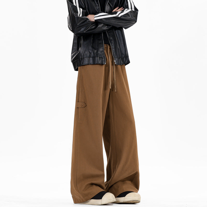 Knife Pants Men's Casual Loose Wide Leg Straight Cut Trousers