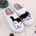 Home plush thick cartoon cow cat cute cotton slippers for women