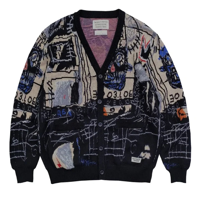 Sweaters Best Quality Knitted Jacquard V-neck Cardigan Mens Womens Loose Casual Wool jumper
