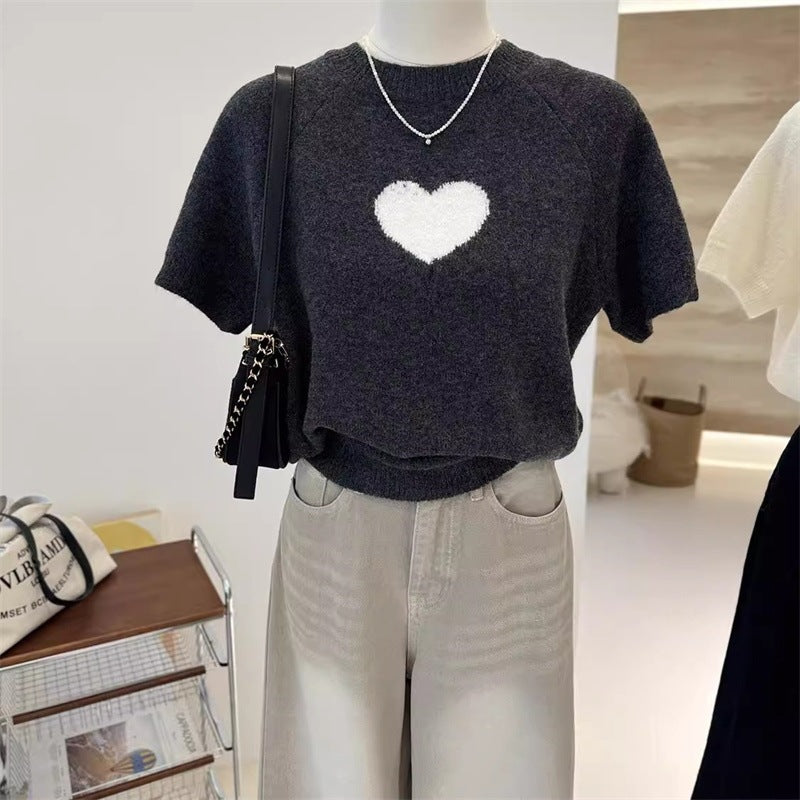 Love short sleeved knitted t-shirt French style