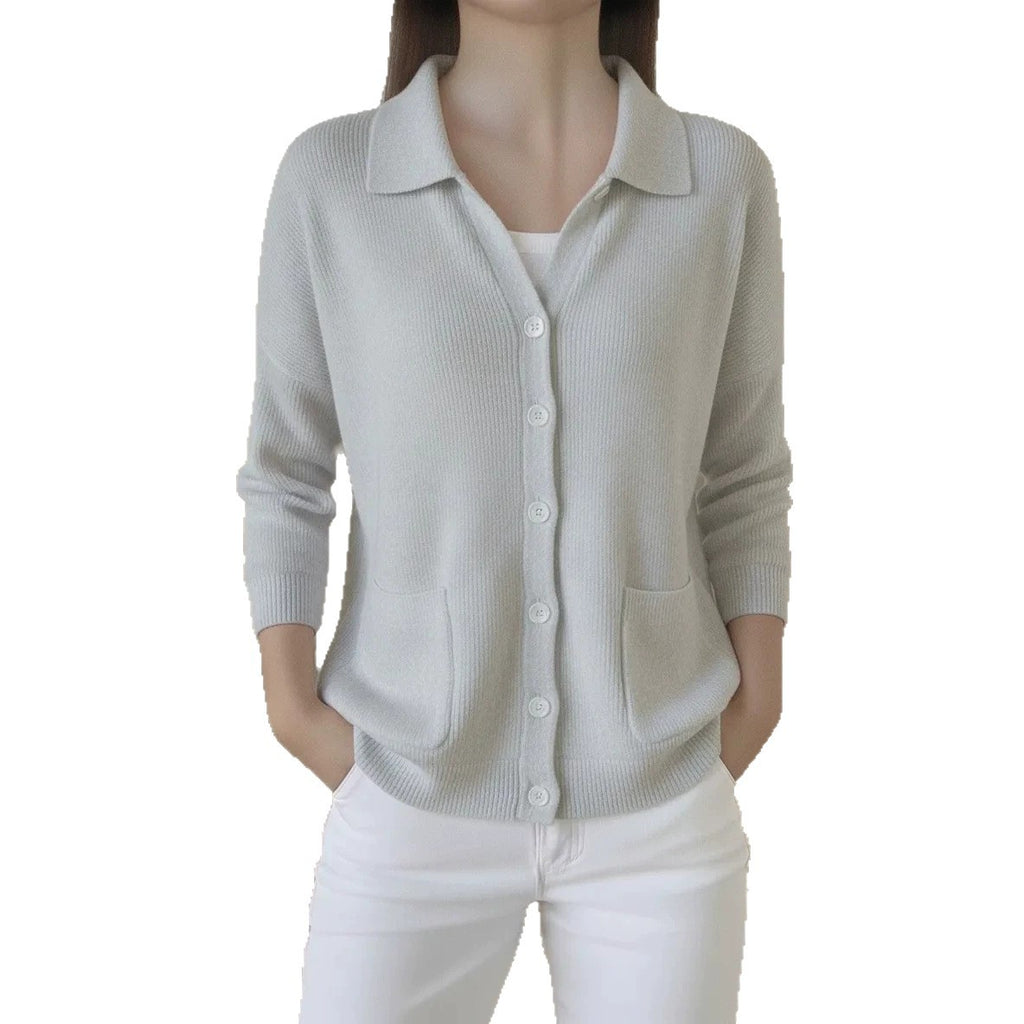 Knitted cardigan button women's sweater jacket for autumn and winter