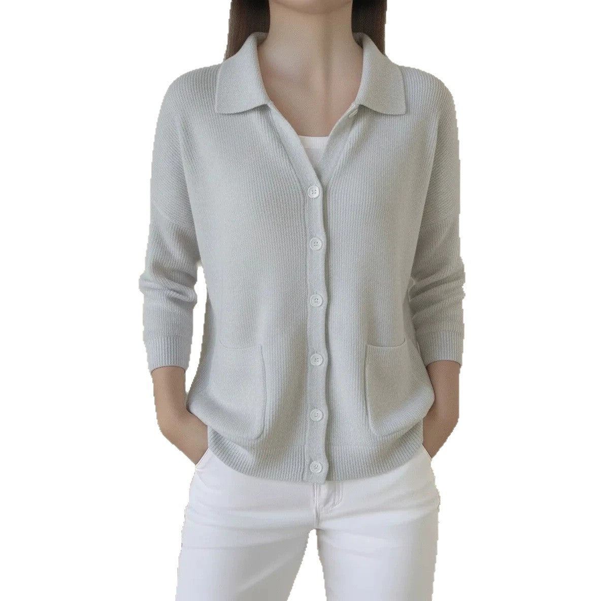 Knitted cardigan button women's sweater jacket for autumn and winter