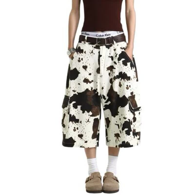 Lazy Loose High-Waisted Wide-Leg Shorts Pants