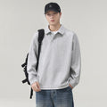 Men's Heavyweight Long Sleeve Fake Two-Piece Polo T-Shirt