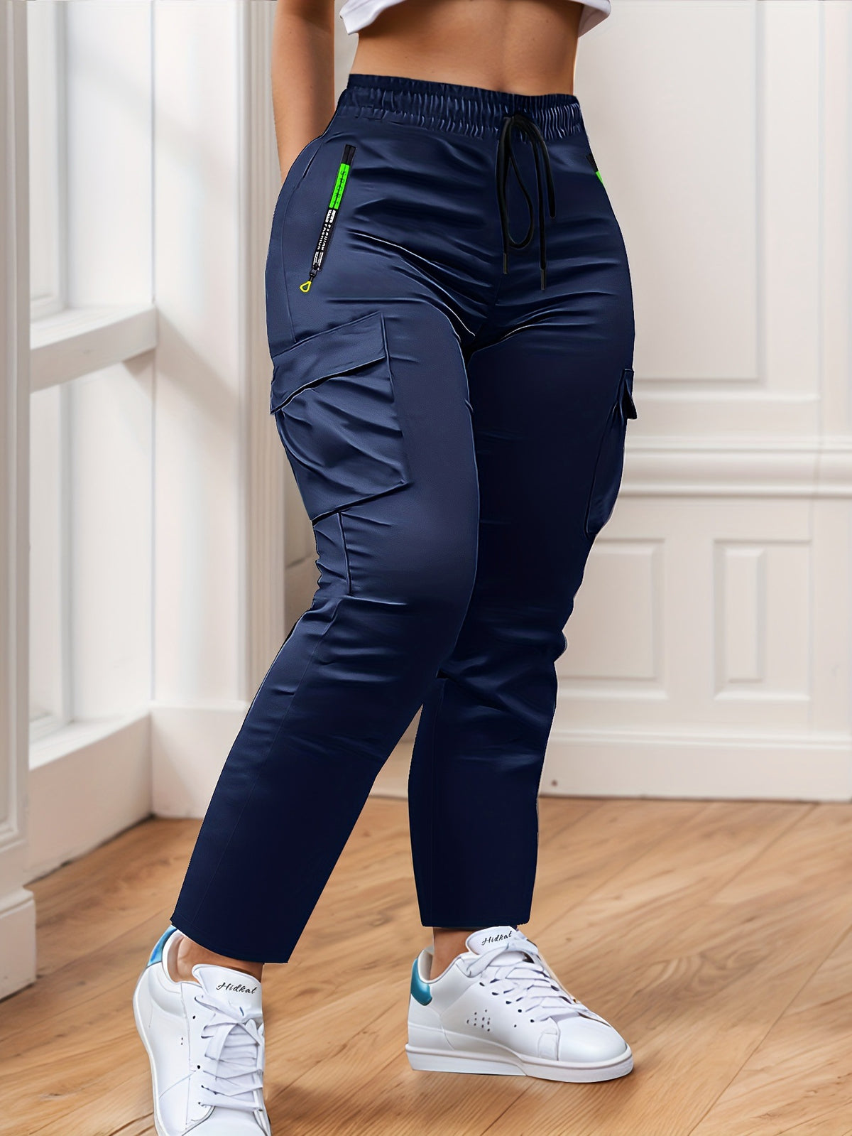 Fashionable Straight-Leg Casual Trousers for Women, Solid Color, Breathable Quick-Dry Wide-Leg Pants