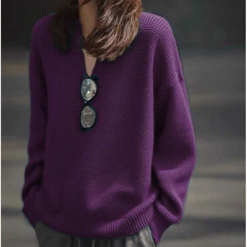 V-neck Knitted Top for Spring