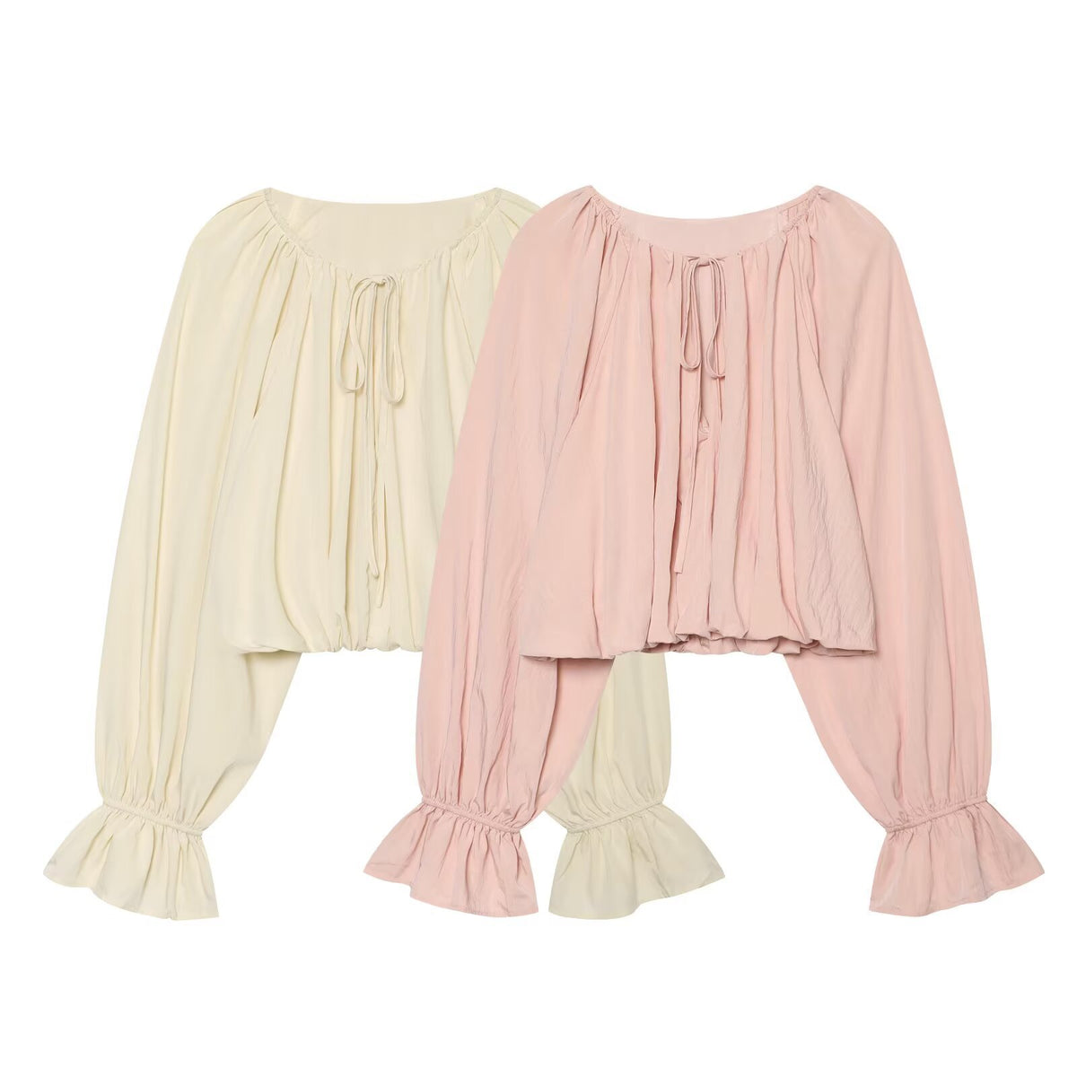 Round neck lace up top