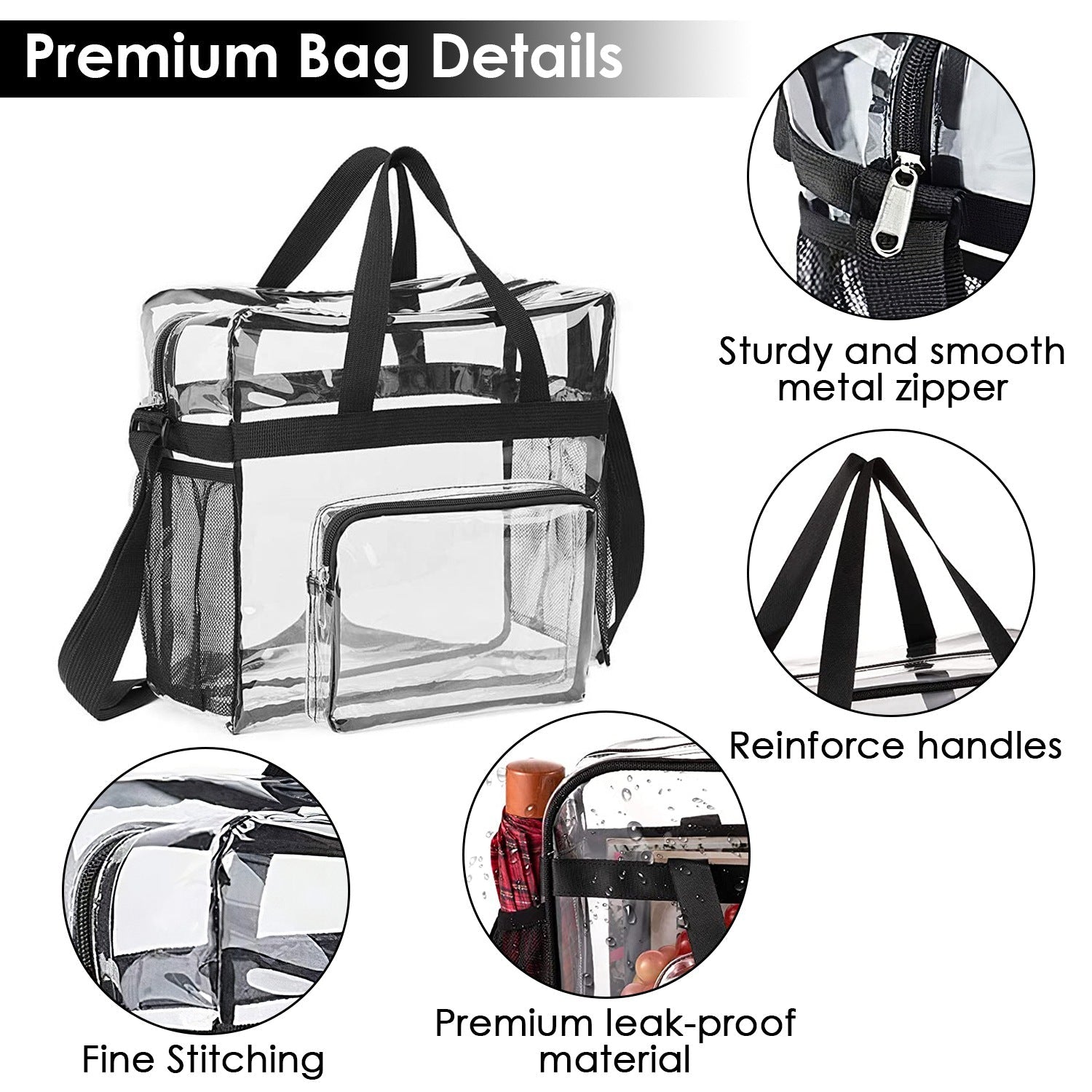Clear Crossbody Bag Stadium Approved See-Through