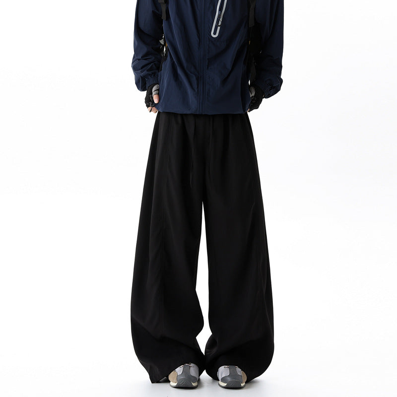 Men's Trousers Spring New Style Straight Loose Wide Leg Casual Long Pants Knife Cut Pants