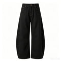 Twill texture knife-cut casual pants for men, autumn straight-leg loose color-blocked topstitching retro long pants
