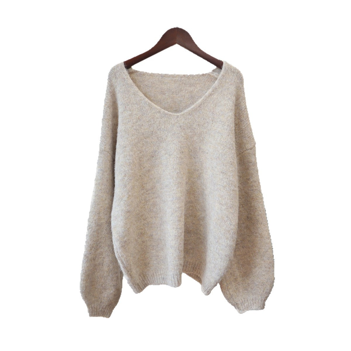 Loose V-neck sweater for women