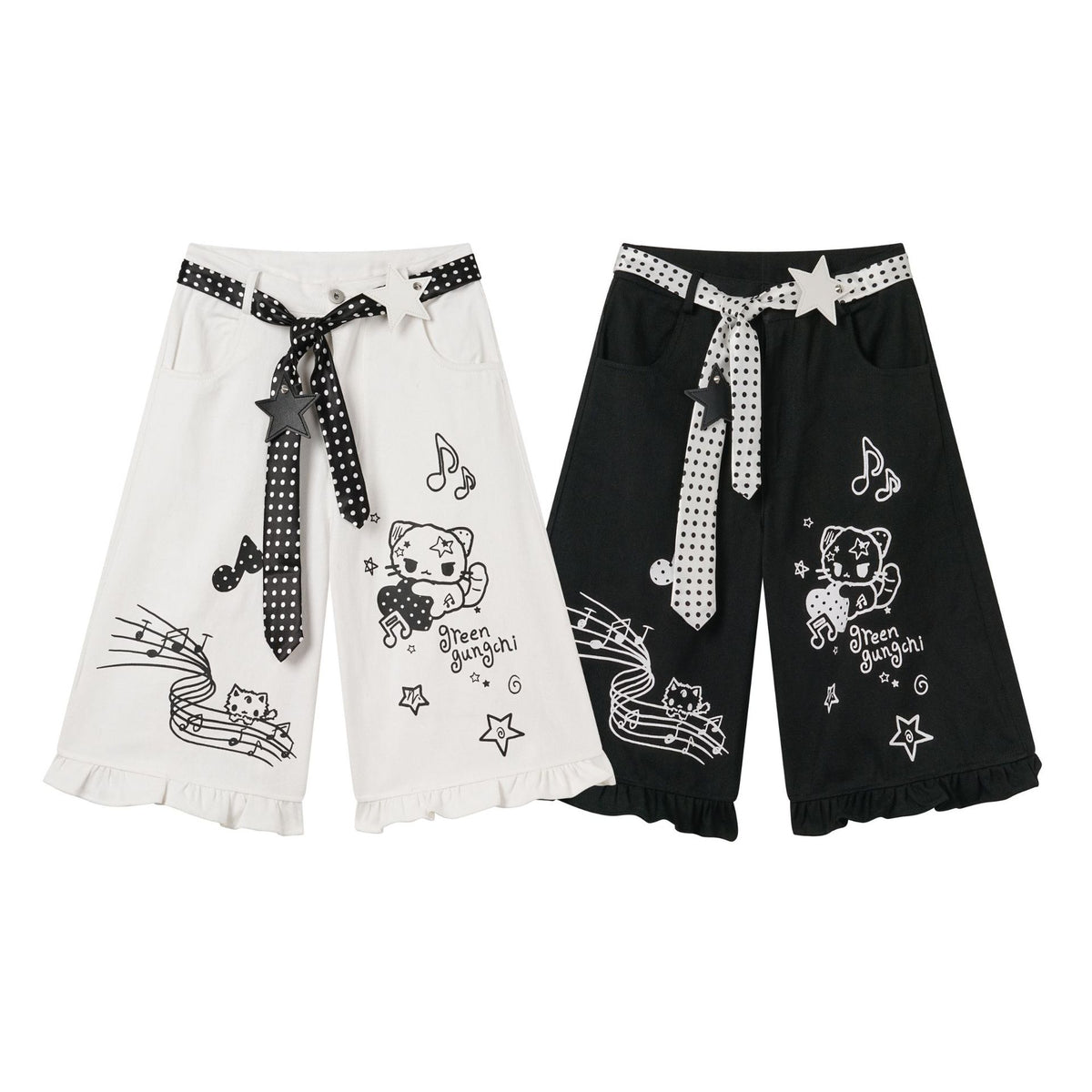 Women's Short Vintage Embroidered Shorts with Leather Patchwork for Women Wholesale