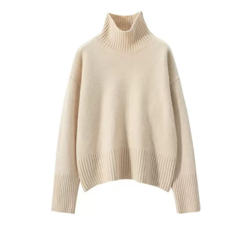 Women's autumn and winter high neck sweater with thickened pullover