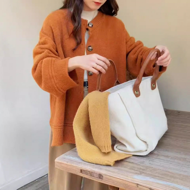 Sweater for Women, Loose Oversized Mid-Length Solid Color Open Front Coat
