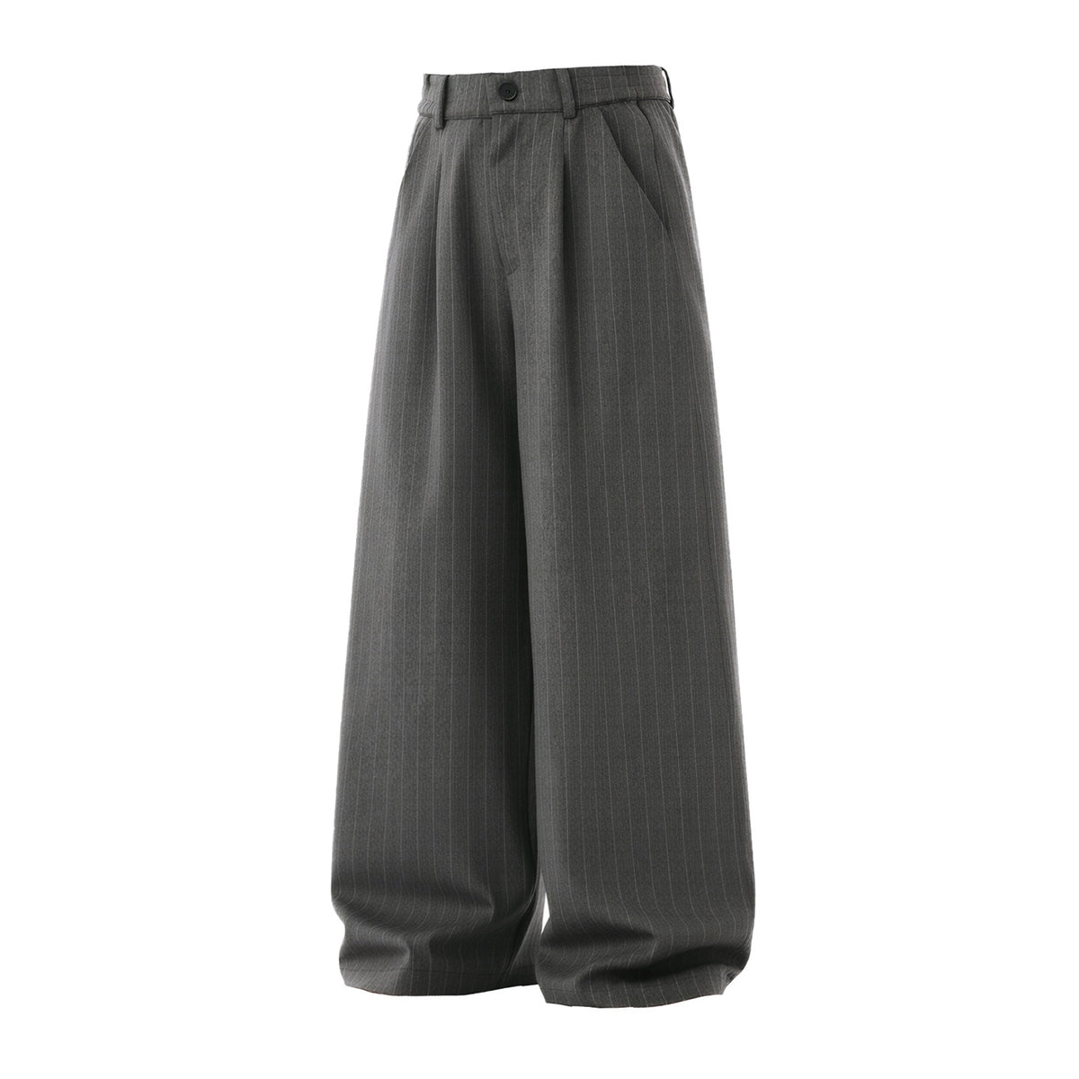 Classic Style Vertical Stripe Trousers for Men, Spring Summer High Street Vintage Straight Leg Loose Drape Lazy Casual Pants