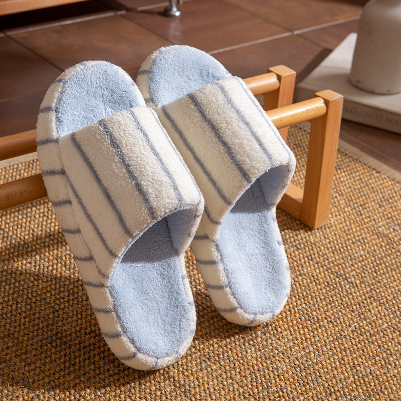 Silent opening slippers for men's home indoor soft thick bottom anti slip floor slippers
