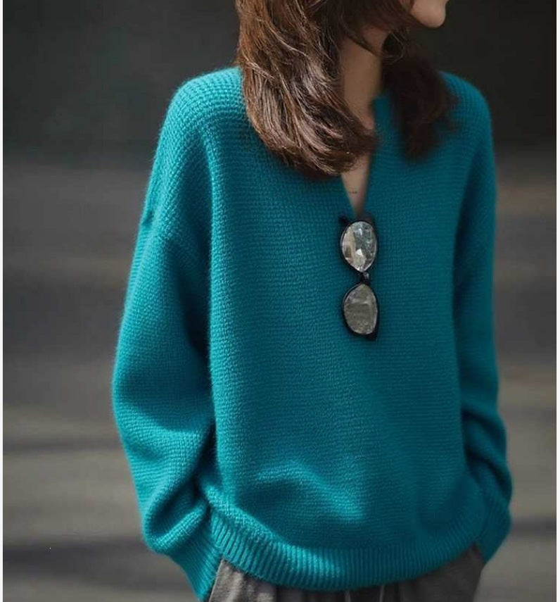 V-neck Knitted Top for Spring