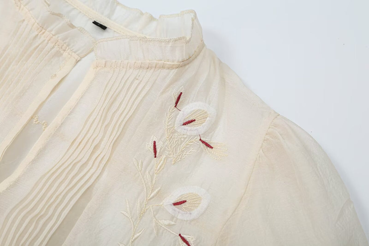 Embroidered long sleeved shirt