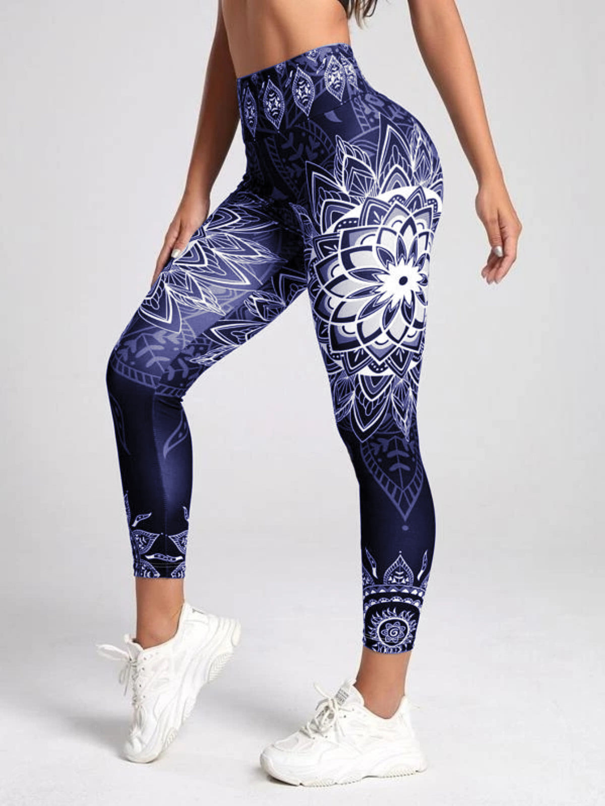 Watercolor Print Yoga Pants for Women, High-Waisted, Tummy-Control, Butt-Lifting, Quick-Dry, Ankle-Length Fitness Workout Leggings