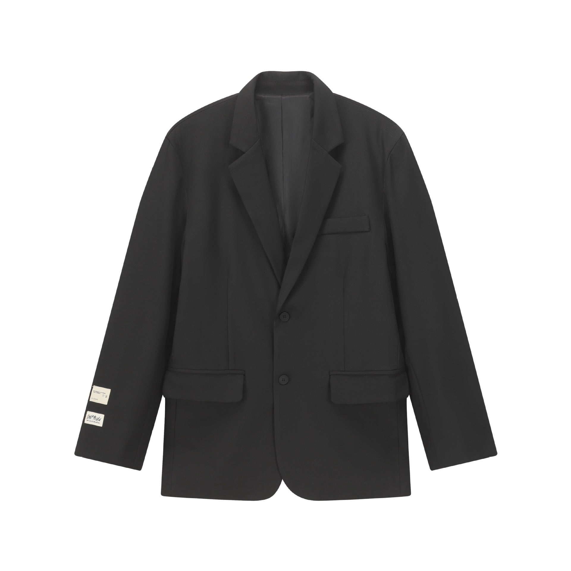 Patchwork Design Long Sleeve Button Closure Notched Collar Loose Fit Blazer for Men and Women