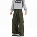 Casual Loose Straight Leg Wide Leg Cargo Pants for Men with Large Pockets, Fashionable Design, High-Quality Look