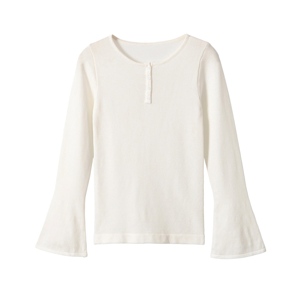 Long sleeved solid color T-shirt