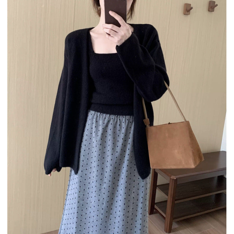 Sleeveless Tank Top Two-Piece Set, Elegant and Youthful Sweater