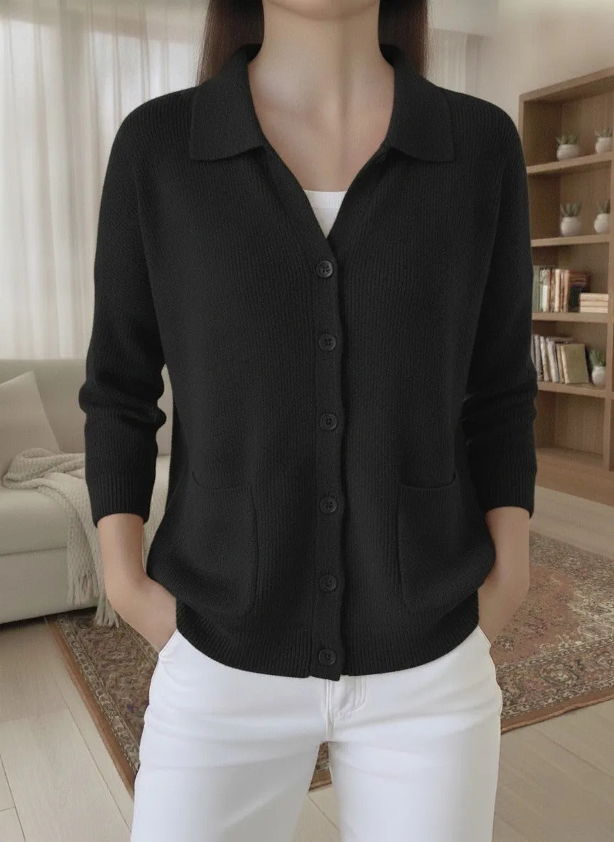 Knitted cardigan button women's sweater jacket for autumn and winter