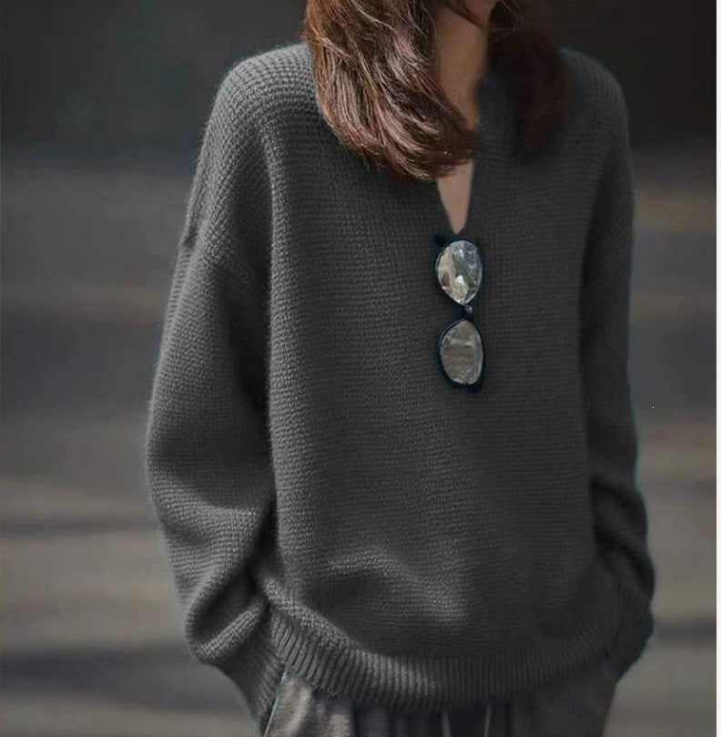V-neck Knitted Top for Spring