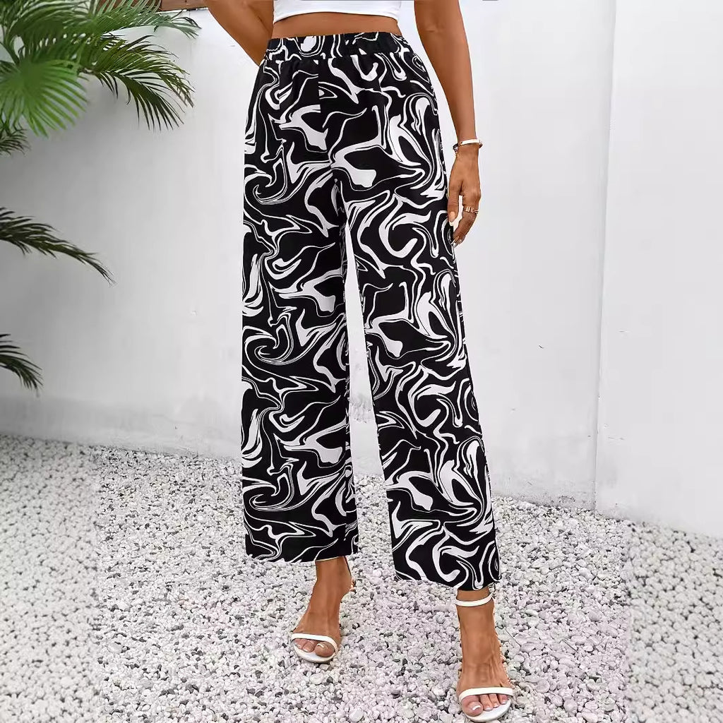 Elastic high waisted pants