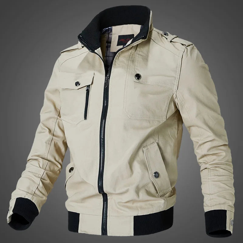 Bomber Jacket Men Fashion Casual Windbreaker Jacket Coat Men 2023 Spring Autumn New Hot Outwear Stand Slim Military Jacket Mens