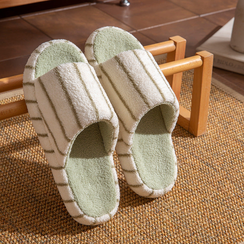 Silent opening slippers for men's home indoor soft thick bottom anti slip floor slippers