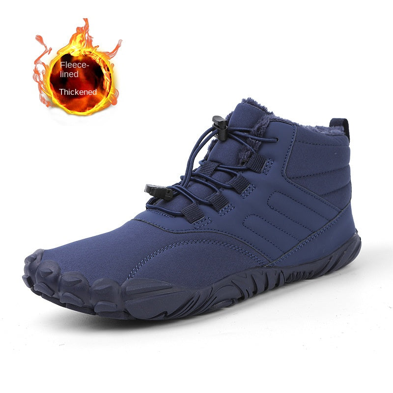 Winter Snow Boots Men's Mid-Calf Warm Fleece Lined Winter Shoes