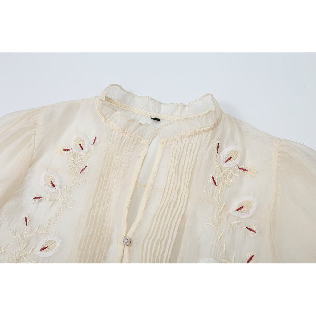Embroidered long sleeved shirt