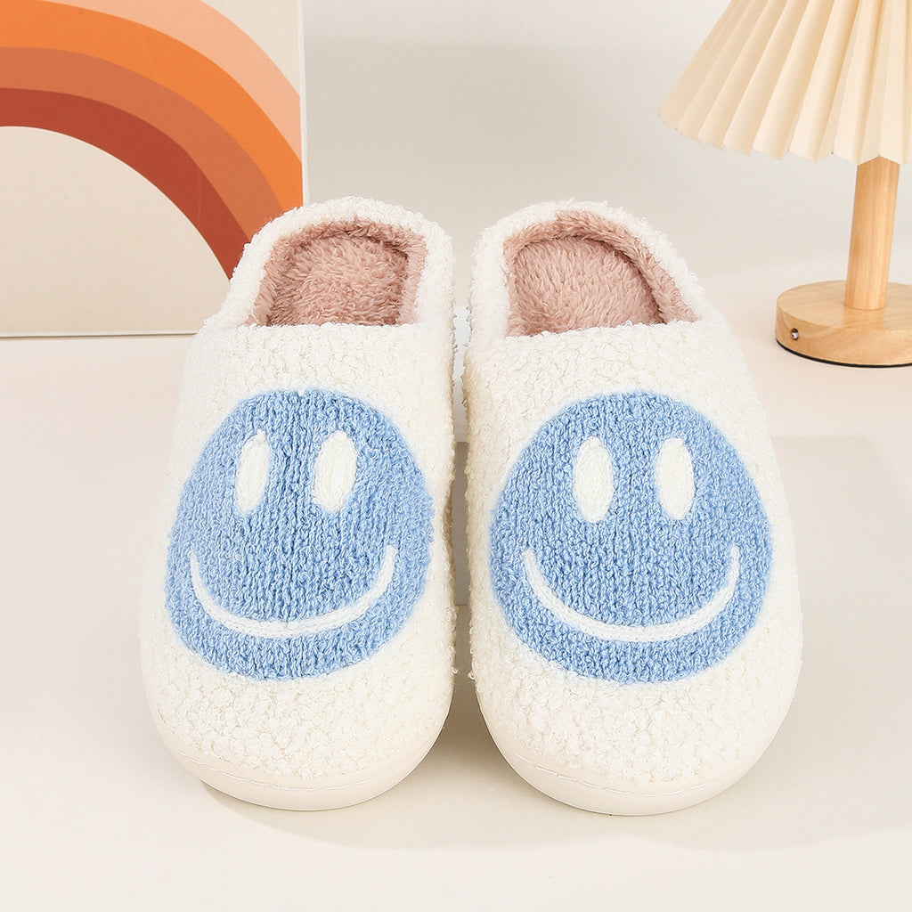 Winter Cute Cartoon Smile Flannel Slippers Wholesale Home Fuzzy Slippers