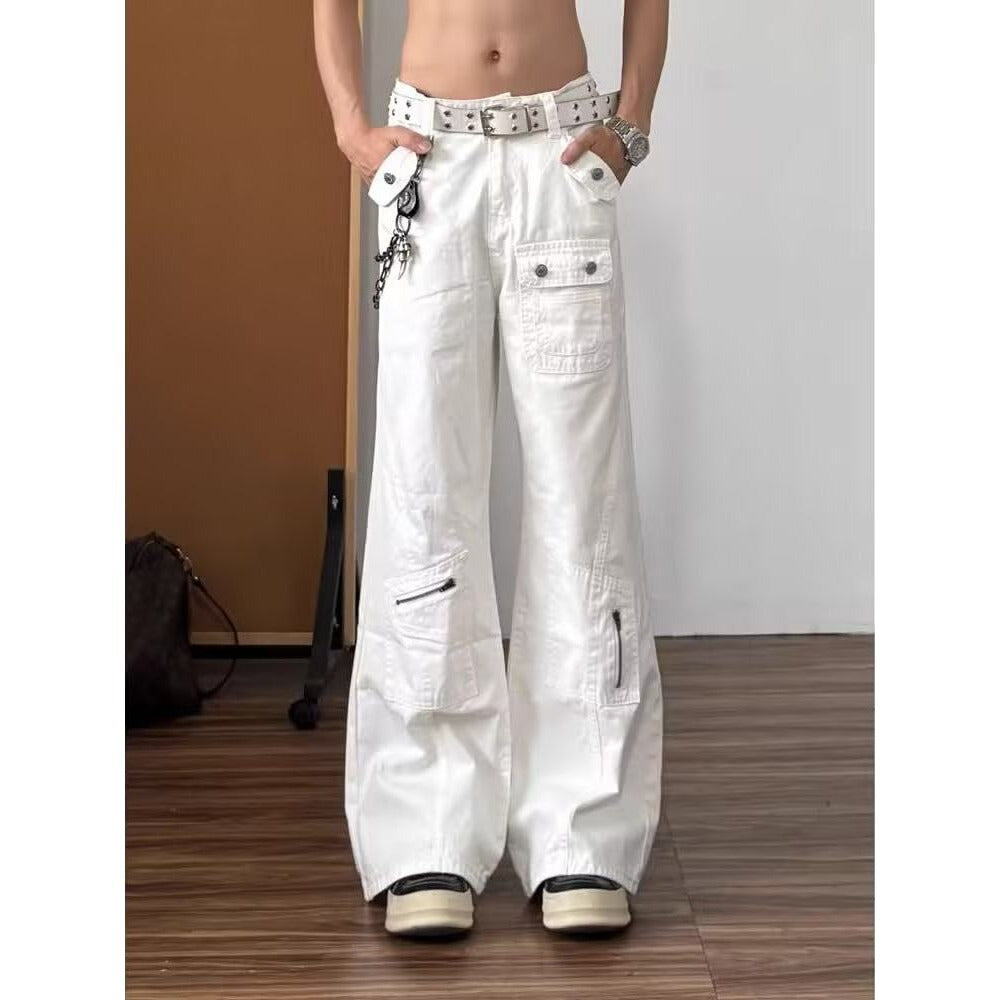Straight Leg Tapered Jeans for Men Pants