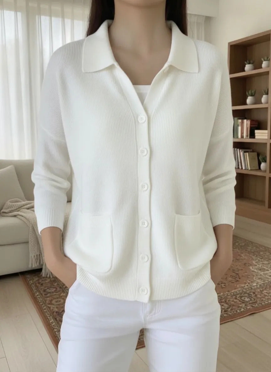 Knitted cardigan button women's sweater jacket for autumn and winter
