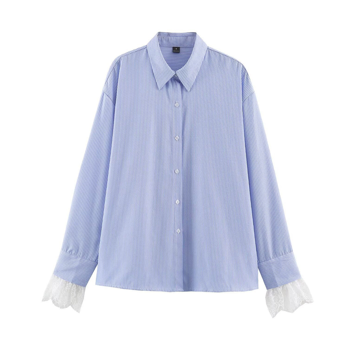 Lace striped long sleeved shirt