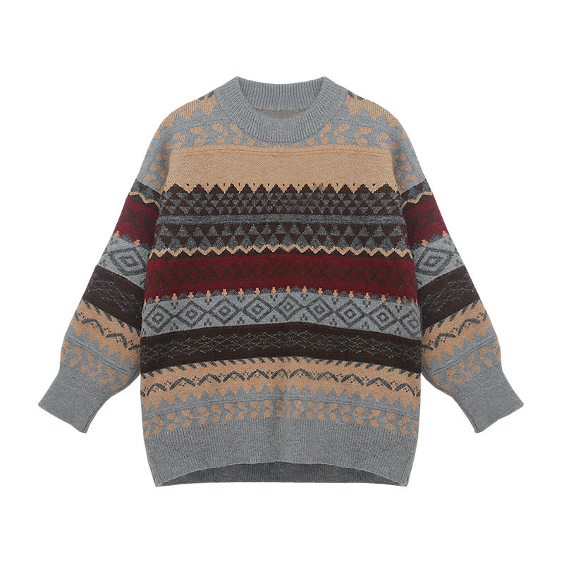 Vintage Fair Island Jacquard Sweater for Women