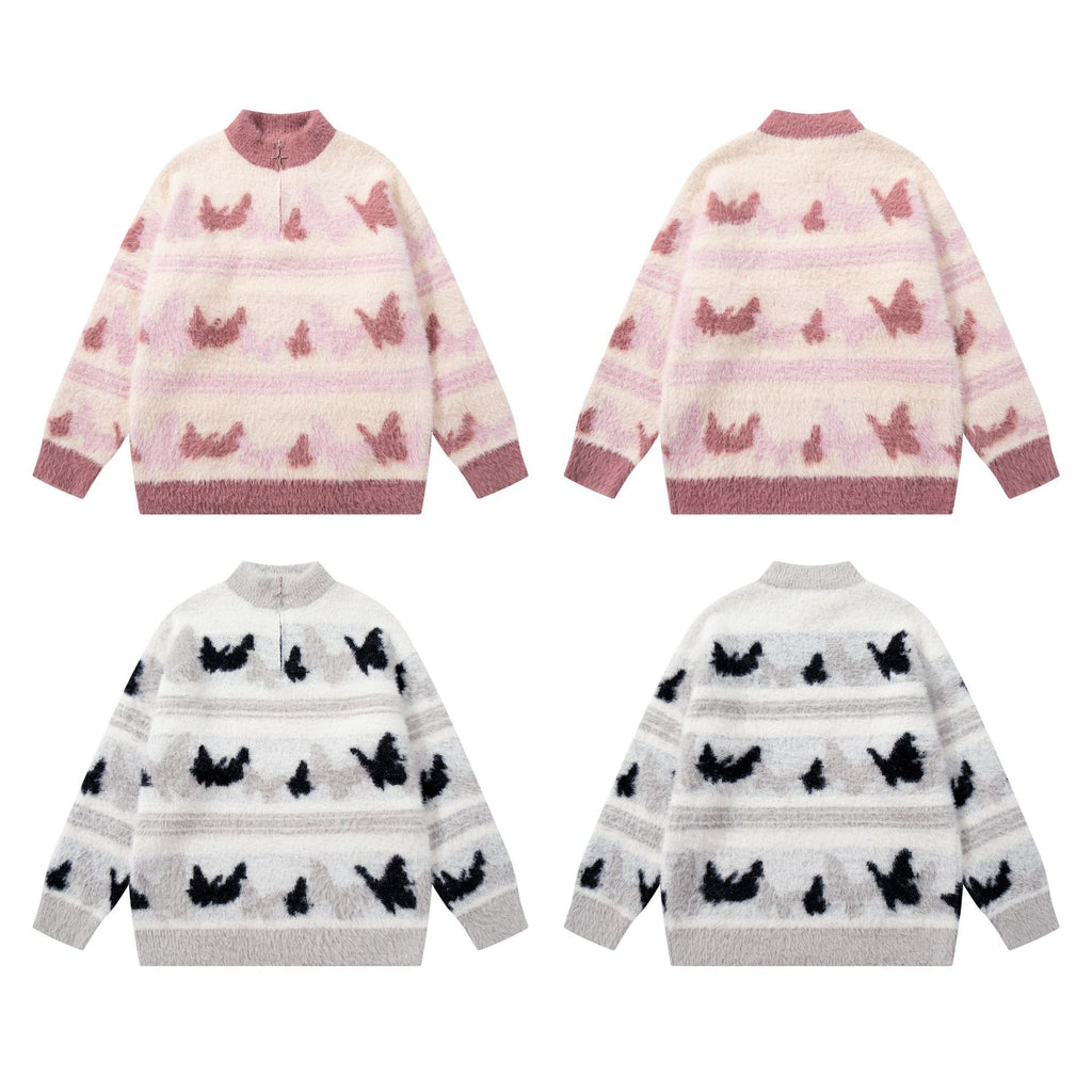 Cardigan with butterfly printed coat