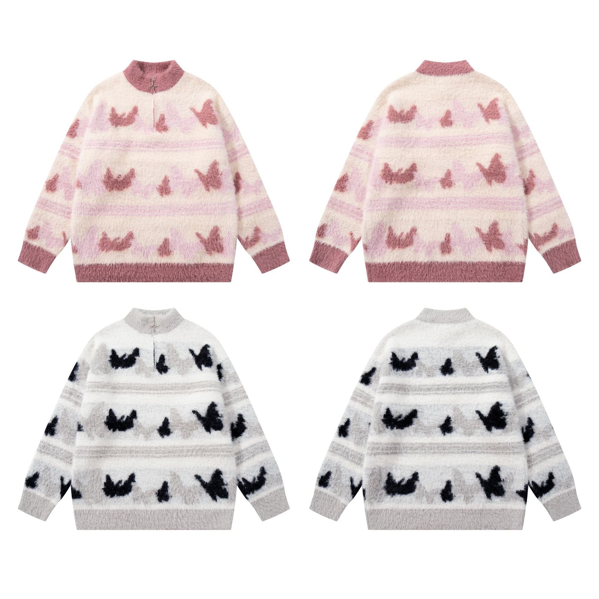 Cardigan with butterfly printed coat