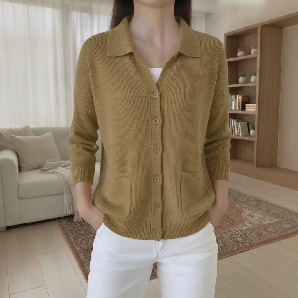 Knitted cardigan button women's sweater jacket for autumn and winter