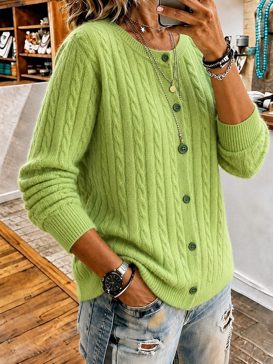 Fried Dough Twists Knitted Cardigan Twisted Coat Women